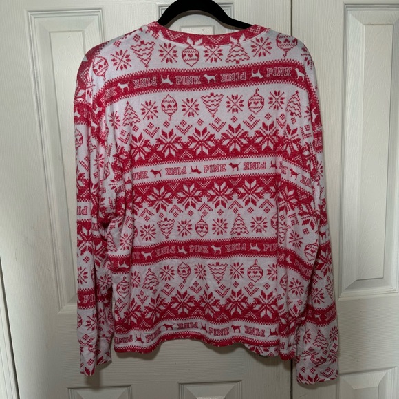 Victoria’s Secret PINK Christmas Pajama Top - Picture 3 of 3
